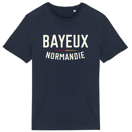 T-shirt bleu marine manches courtes Bayeux Normandie