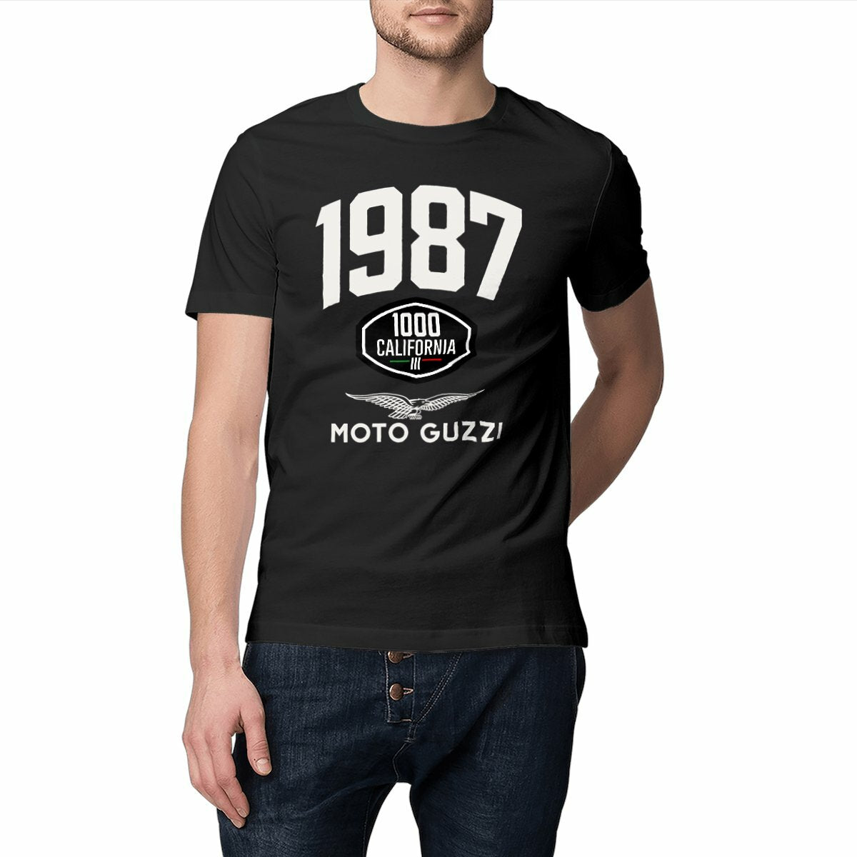 T-shirt noir manches courtes Moto Guzzi 1000 California III