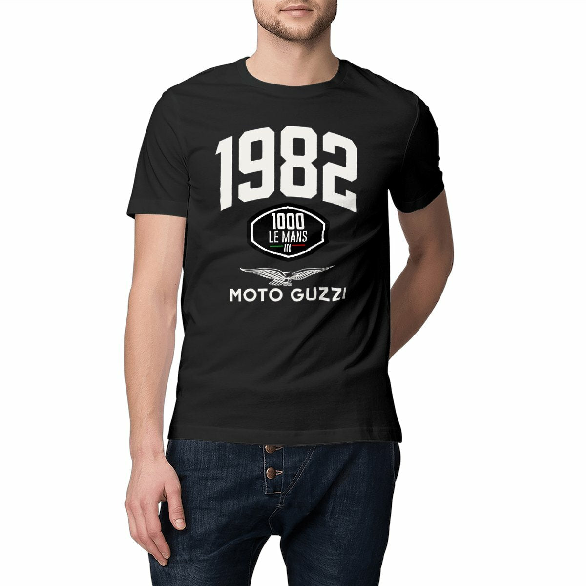 T-shirt noir manches courtes Moto Guzzi 1000 Le Mans III