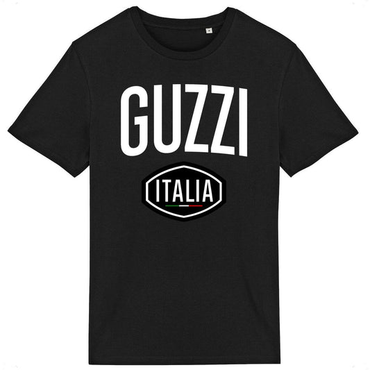 T-shirt noir manches courtes Moto Guzzi Italia