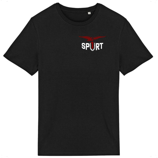 T-shirt noir Moto Guzzi Sport face et dos