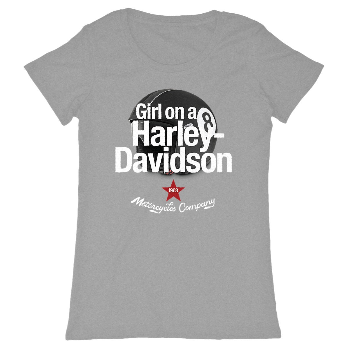 T-shirt femme Premium • Girl on a Harley-Davidson