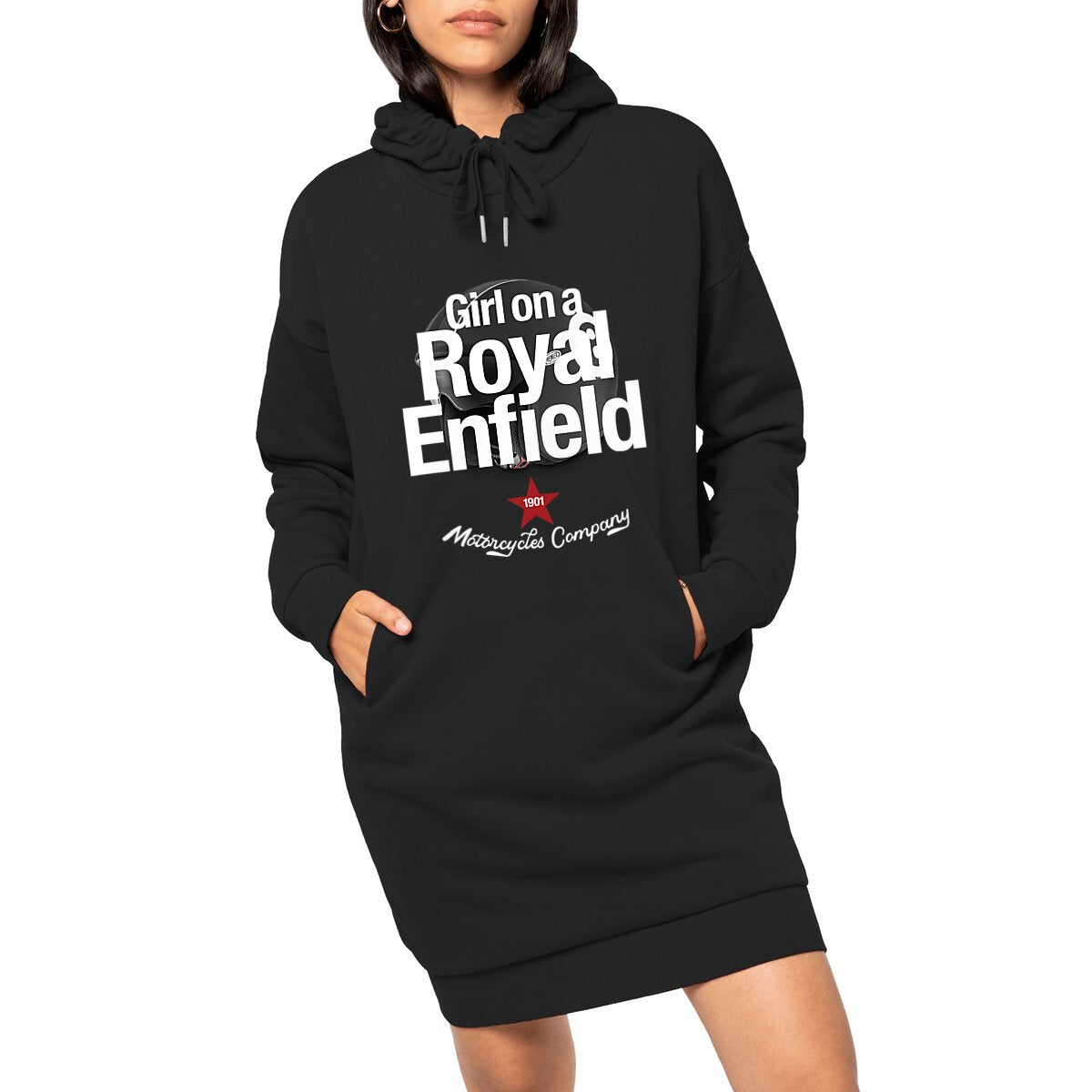 Robe Sweat-shirt Premium • Girl on a Royal Enfield