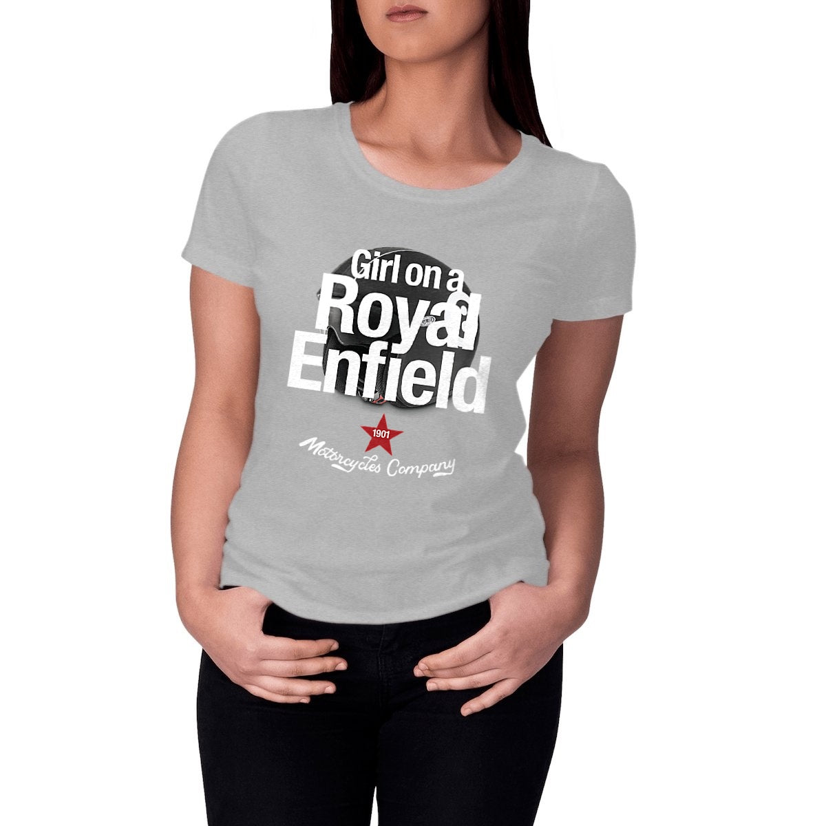 T-shirt femme Premium • Girl on a Royal Enfield